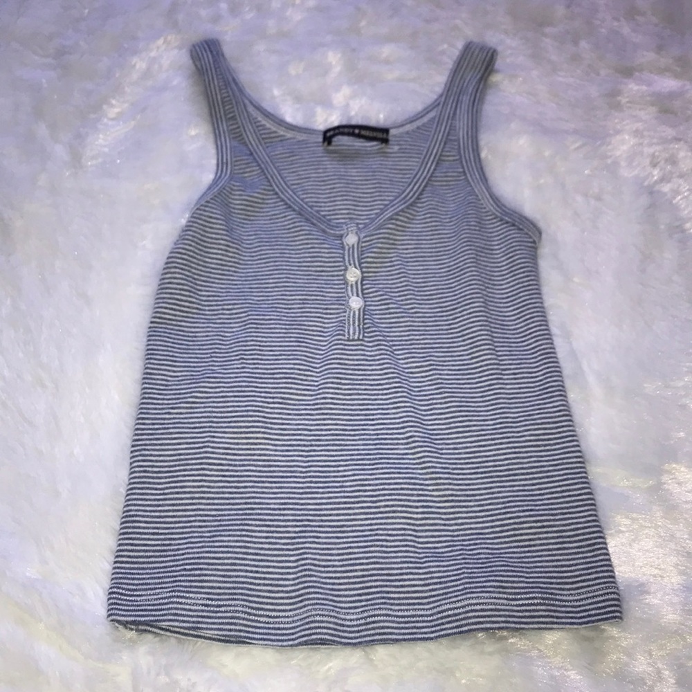 Brandy Melville striped button crop top